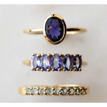 Luxury Gold Color Purple Zircon Engagement Ring