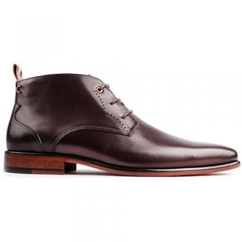 Brown Leather Collie Chukka Boots for Men