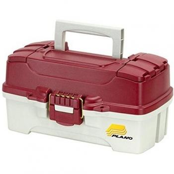 Plano 620106 Red Metallic/Off White Tackle Box with Dual Access