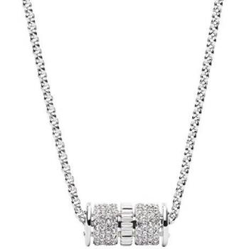 Fossil JF02238 – Weibliches Collier aus Edelstahl, mit weißem Glas-Glas, 46 cm