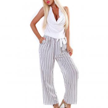 Marlene Business‑Neck‑Streifen‑Overall S/M