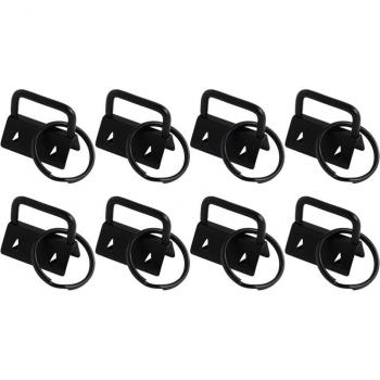 Accesorios de correa de 25mm, llavero de tela con anilla para equipaje, 50 Uds, color plata