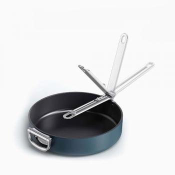 Poêle à frire antiadhésive Joseph Joseph Space 28 cm avec poignée pliante, bleu