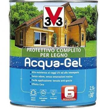 Protettore per legno completo con finitura a gel idrorepellente V33 (Mogano, 2,5 Lt)
