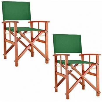 Sedia da giardino Cannes pieghevole 2 pz. verde eucalipto FSC