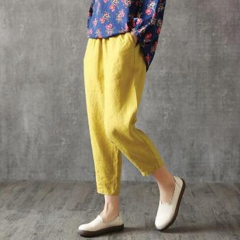 Pantalon Femme Enceinte Hallen, Lin Coton, Style Détendu Printemps-Été
