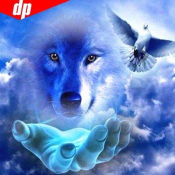 Bordado de Lobo 5D Diamante