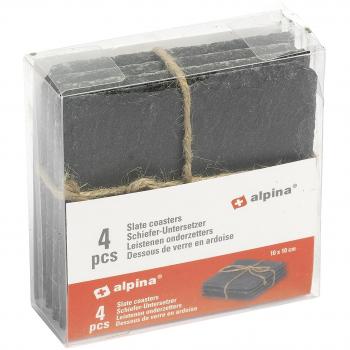 Schiefer-Untersetzer schwarz 4er-Set