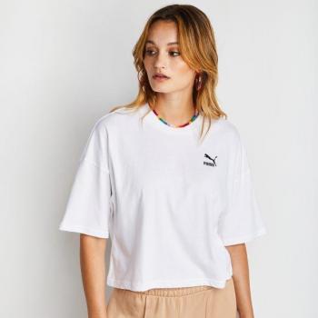 T-shirt Puma Femme Classics Manche Courte Blanc/Noir