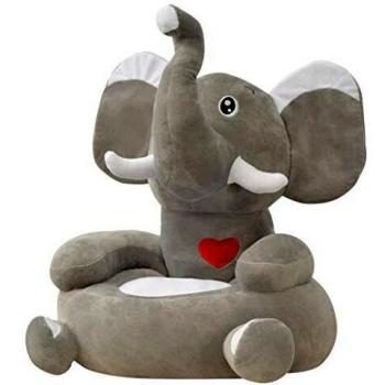 Sedia morbida per bambini elefante colore grigio