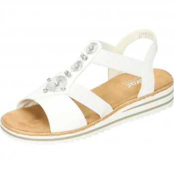 Sandalia de cuero blanco Rieker V0687-80