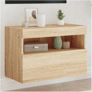 Sonoma TV‑Wandschrank 60x30x40 cm – LED‑Beleuchtung – Braun