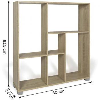 Rivestimento Libreria Art. 107 – Mensole Porta‑Oggetti in Rovere 80x24x83,5 cm