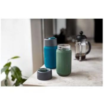 Black + Blum 340ml Grey/Ocean Glass Thermo Mug