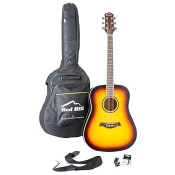 Red Hill Westerngitarre WGS-1 SB mit Tasche und Stimmgerät