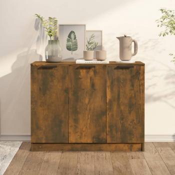 Meuble de Salon Contemporain – Buffet Chêne Fumé 90,5×30×70 cm
