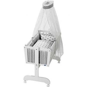 Alvi Pendelwiege Sina mit Wiegenset Stars grau