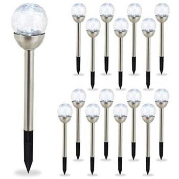 Lot de 16 lampes solaires en verre argenté