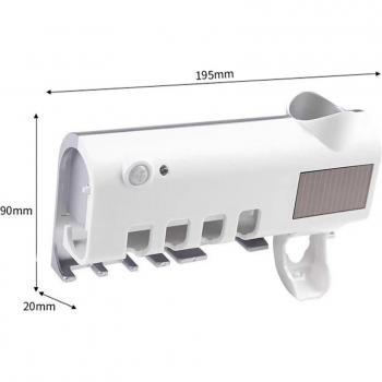 Accesorios de baño con soporte de pared y desinfección UV, dispensador de pasta de dientes solar