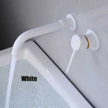 Grifo de baño de pared con un solo mango en latón