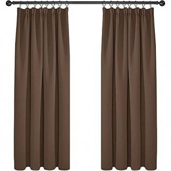 Deconovo Tende Moderne per Soggiorno e Camera da Letto, 2 Pezzi, 140x175 CM, Marrone