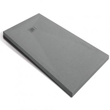 Piatto doccia grigio mineral marmo resina antiscivolo h 3,5 cm *** misure l90 x p70 x h3,5 cm, confezione 1