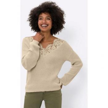 Heine Melierter Baumwoll‑V‑Pullover