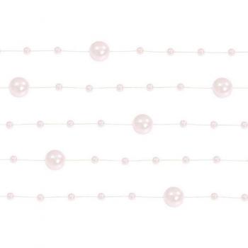Partydeco Festiva Ghirlanda di Perle Rosa Chiaro 1,3 m – 5 unità