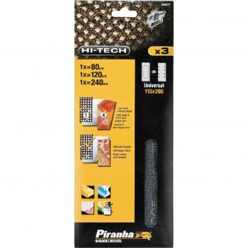 Black and Decker Piranha Hi Tech Mesh Sanding Sheets 115mm x 280mm 120g Pack of 3