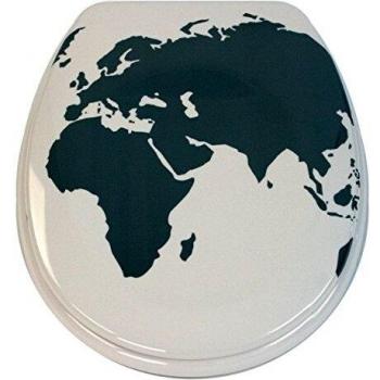 Abattant WC Thermo Dur WORLD Gris et Blanc avec Charnières PS et Softclose