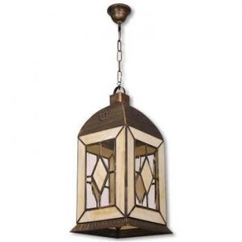 Lanterna Media Caliph Oro Antico/Faggio 25x25 cm