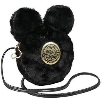Bolso bandolera de pelo Mickey negro