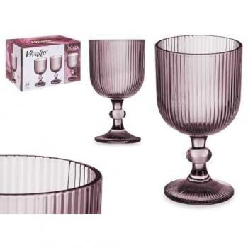 Copas de Vino Cristal Rosa con Rayas