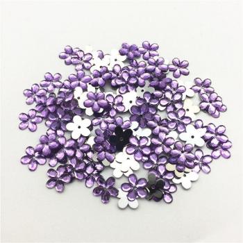 100pcs 12MM Shiny Flatback Flower Gems for Crafts
