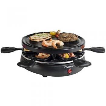 Bestron Raclette 6er Set – 800 W, schwarz, antihaft