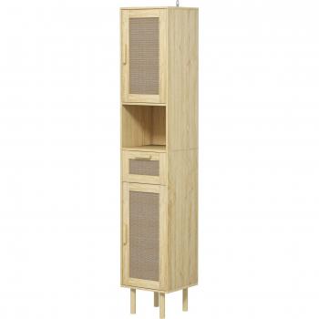 Mobiletto bagno rovere rattan 2 armadi + cassetto