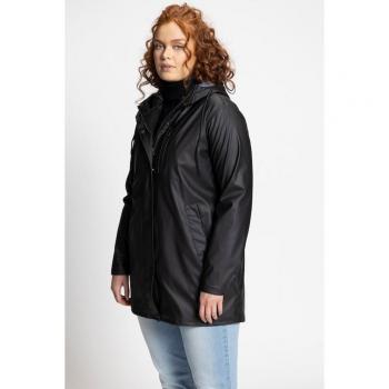 Große Größen Damenjacke, schwarz, Regenjacke, Größe 50/52, Synthetische Materialien