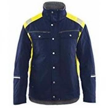 Giacca Lavoro Artigianale Dettagli Fluorescenti 4915 Blu Marino/Giallo Fluorescente S