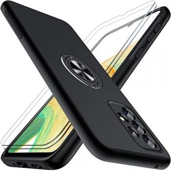 Black Samsung A33 5G Dual-Component Protection Case with Kickstand