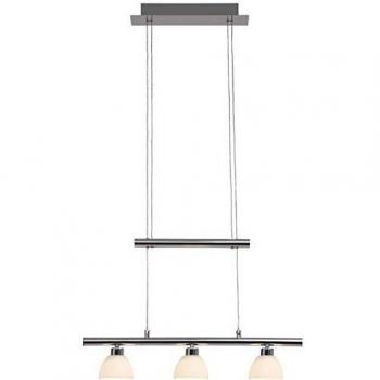 LED Pendelleuchte Tonja in Chrom und Weiß 3x 16W 1800lm
