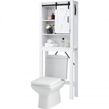 Mobile Sopra WC con 4 Ripiani e Porta