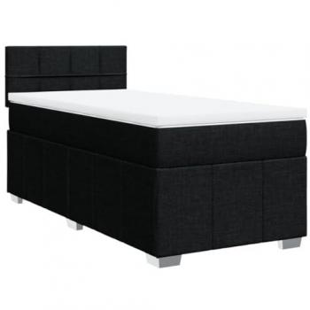 VidaXL Schwarz Boxspringbett mit Matratze 90x200 cm