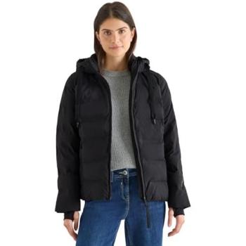 Steppjacke „Cecil“ Damen XXL 46 Schwarz – Mit Kapuze, Tunnelzugband, Polyesterfüllung