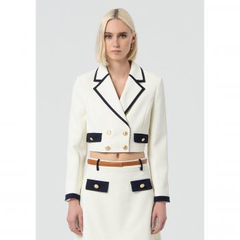 Blazer Cropped Doppiopetto con Patta