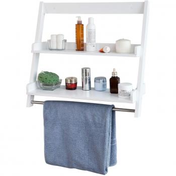 Estantería de Baño SoBuy FRG117-W, Mueble de Pared, Estantería de Pared, Toalleros Repisa, Blanco