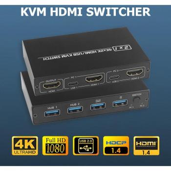AIMOS AM-KVM 201CL Commutateur HDMI 2-en-1
