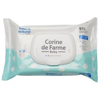 Lingettes Change Fresh & Natural x70, fibres végétales, capot refermable, sans parfum