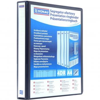 A4 PP Ringbuch mit 4 Ringen Schwarz