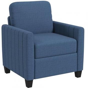 HOMCOM Channel Tufted Modern Fabric Accent Chair