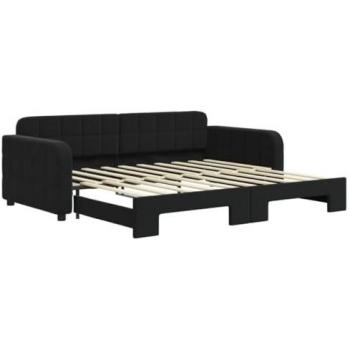 Livret de Maison : Lit Gigogne Noir 90x190 cm (Velours) – Vidaxl